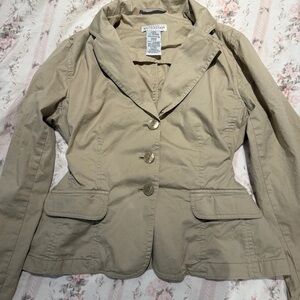 White Stag Beige Button-Up Blazer